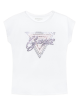 GUESS | T-shirt girocollo triangolo con strass | Colore bianca