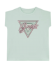 GUESS | T-shirt girocollo triangolo con strass| Colore verde chiaro