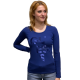 GUESS| T-shirt donna m.lunga scritta lucida | Colore blu