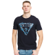 GUESS | T-shirt manica corta con logo triangolo azzurro| Colore nera