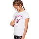 GUESS | T-shirt in cotone stretch con stampo logo glitterato e vestibilità regolare | colore bianco