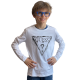 GUESS | T-shirt in cotone a manica lunga con stampo serigrafato sul davanti | colore bianco