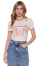 GUESS | T-shirt girocollo scritta Los Angeles e brillanti | Colore rosa chiaro